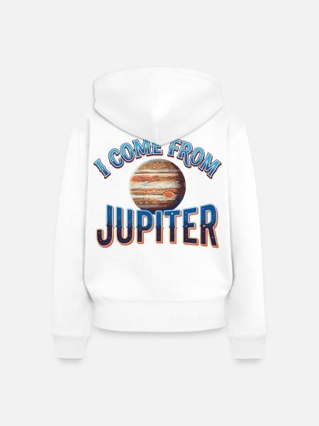 Ich komme von Jupiter - Frauen Premium Bio Zip Hoodie - Weiß