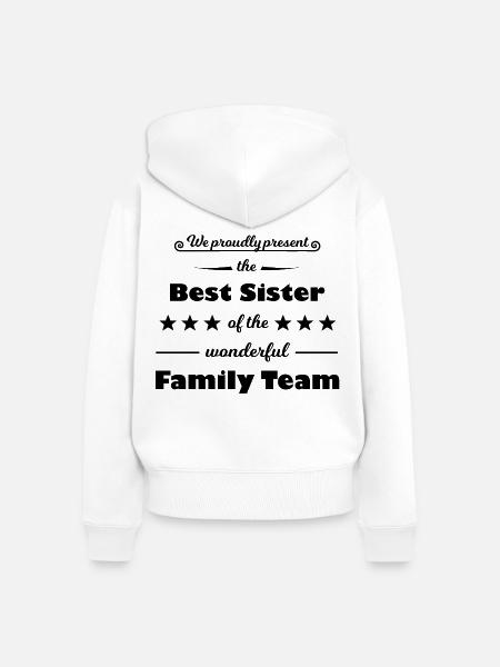 Symmetrische Schwester Dynamik - Frauen Premium Bio Zip Hoodie - Weiß