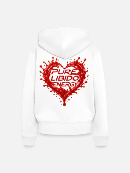 Pure Libido Energie Herz-Splash - Frauen Premium Bio Zip Hoodie - Weiß