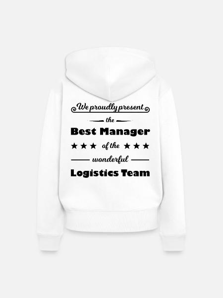 Manager und Chef - Frauen Premium Bio Zip Hoodie - Weiß