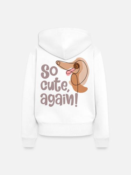 Wieder süßer Hund - Frauen Premium Bio Zip Hoodie - Weiß