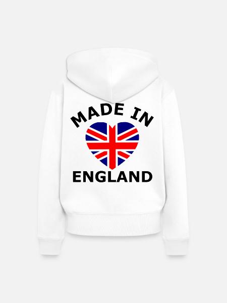 Britische Flagge im Herzdesign - Frauen Premium Bio Zip Hoodie - Weiß