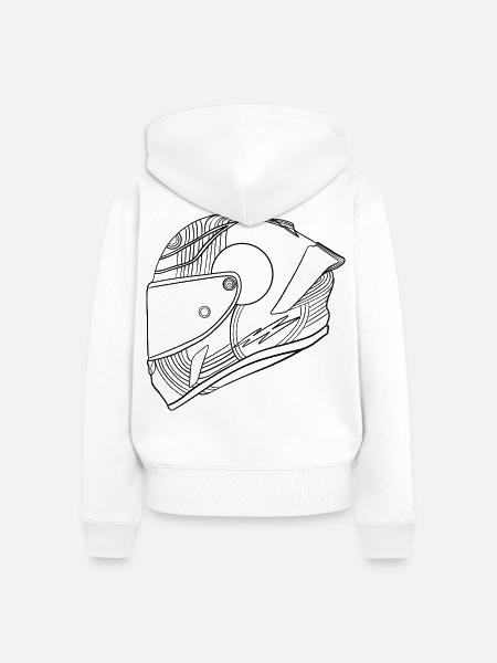 Schwarz Helm - Visier  - Frauen Premium Bio Zip Hoodie - Weiß