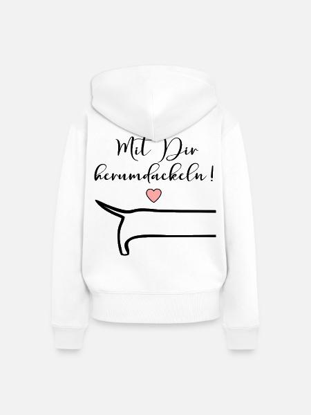 Freundschaft Herumdackeln Dackel - Frauen Premium Bio Zip Hoodie - Weiß