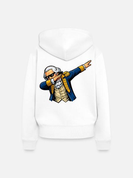 Dabbing George Washington - Frauen Premium Bio Zip Hoodie - Weiß
