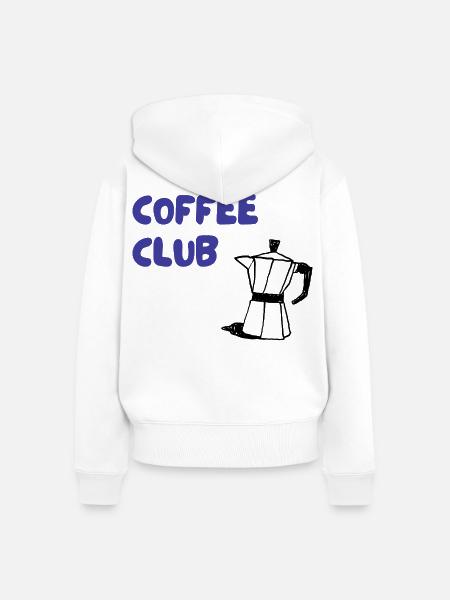 Coffee Club Mokka Illustration - Frauen Premium Bio Zip Hoodie - Weiß