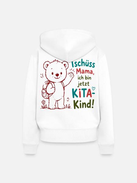 Kita Abschied Bär - Frauen Premium Bio Zip Hoodie - Weiß