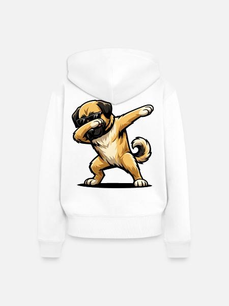 Dabbing Kangal im Comic Stil - Frauen Premium Bio Zip Hoodie - Weiß