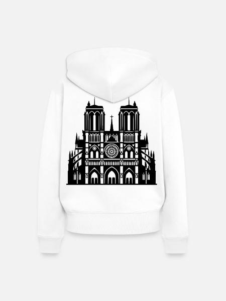 Notre-Dame de Paris  - Frauen Premium Bio Zip Hoodie - Weiß