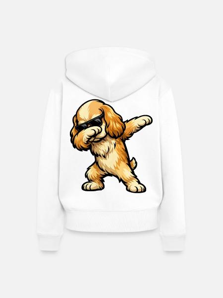 Dabbing American Cocker Spaniel - Frauen Premium Bio Zip Hoodie - Weiß