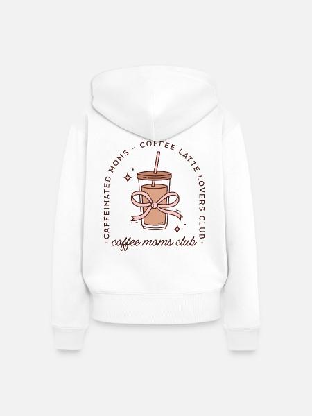 Kaffee-Mama Iced Latte lustige Mutter - Frauen Premium Bio Zip Hoodie - Weiß