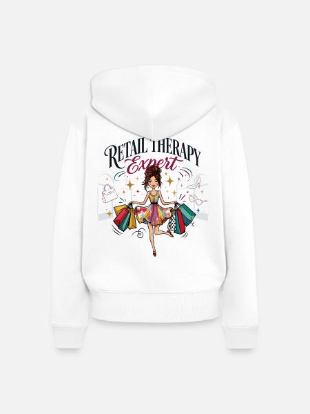 Experte für Einzelhandelstherapie - Frauen Premium Bio Zip Hoodie - Weiß