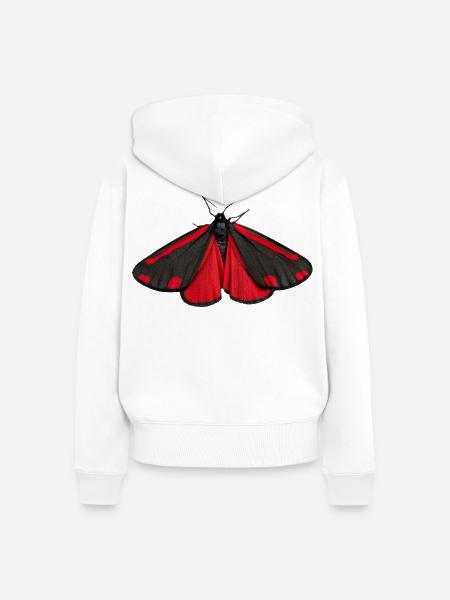 Zinnoberfalter Tyria jacobaeae - Frauen Premium Bio Zip Hoodie - Weiß