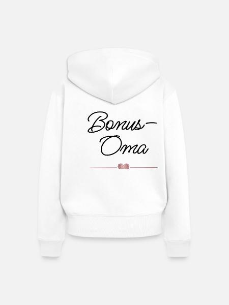 Beste Bonus-Oma mit Herz – Geschenk - Frauen Premium Bio Zip Hoodie - Weiß