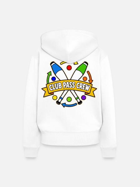 CLUB PASS CREW - Frauen Premium Bio Zip Hoodie - Weiß
