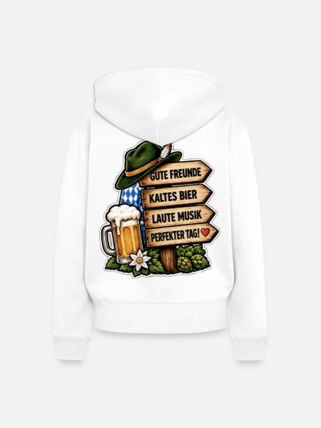 Gute Freunde Kaltes Bier - Frauen Premium Bio Zip Hoodie - Weiß