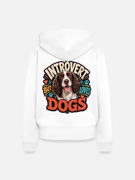 Englischer Springer-Spaniel - Frauen Premium Bio Zip Hoodie - Weiß