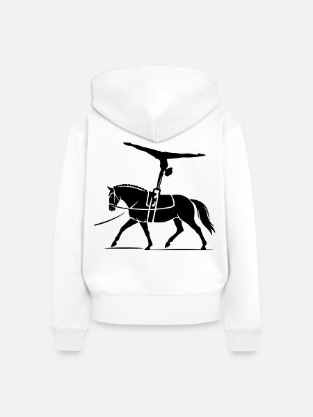 Voltigieren – Pferdeliebe trifft Turnsport - Frauen Premium Bio Zip Hoodie - Weiß