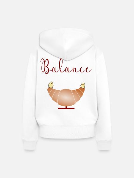 Croissants - Frauen Premium Bio Zip Hoodie - Weiß