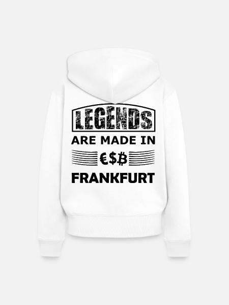 Schwarze Bitcoin Silhouette - Frauen Premium Bio Zip Hoodie - Weiß