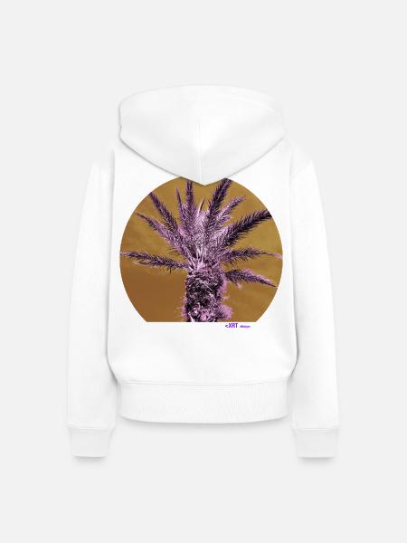 Purple Palm - Frauen Premium Bio Zip Hoodie - Weiß