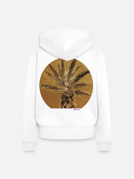 Goldene Palme - Frauen Premium Bio Zip Hoodie - Weiß