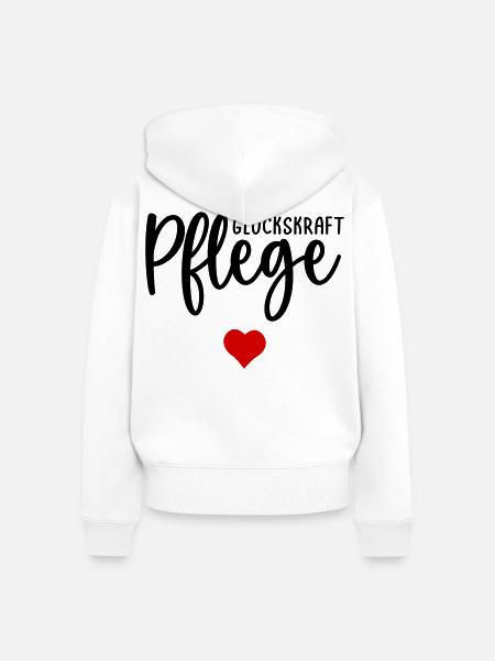 Pflege Pflegefachkraft Herz - Frauen Premium Bio Zip Hoodie - Weiß