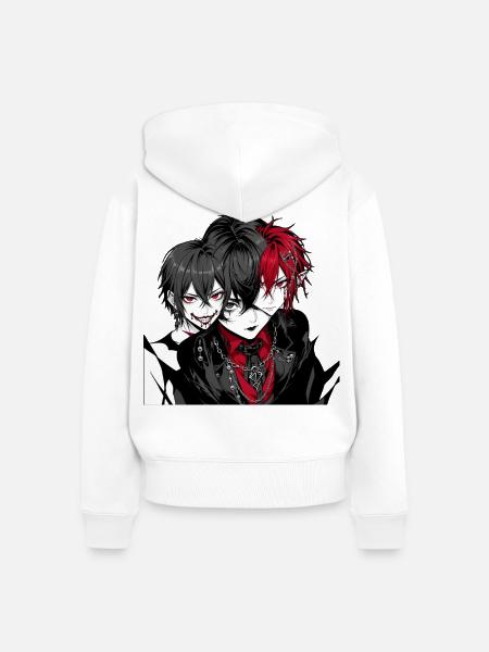 Vampire Goth Boys - Frauen Premium Bio Zip Hoodie - Weiß