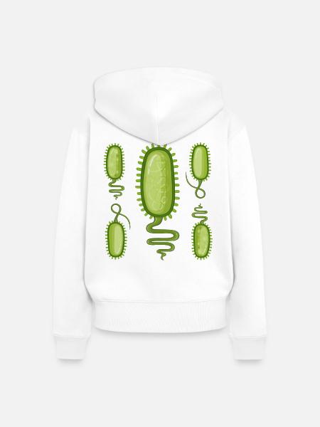 Grüne Bakterien-Silhouetten-Design - Frauen Premium Bio Zip Hoodie - Weiß