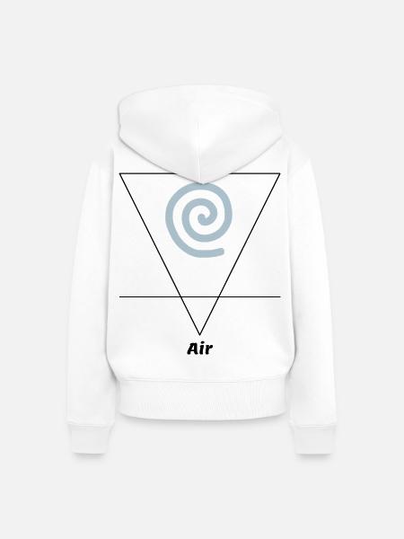Luft Element Symbol Alchemie Wicca - Frauen Premium Bio Zip Hoodie - Weiß