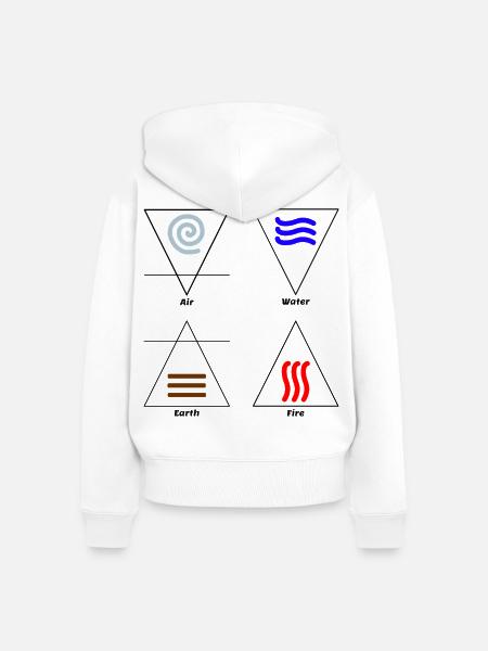 Die vier Elemente Alchemie Symbole Wicca - Frauen Premium Bio Zip Hoodie - Weiß