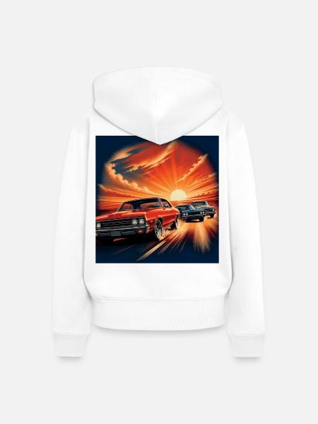 Western Classic Racing - Frauen Premium Bio Zip Hoodie - Weiß