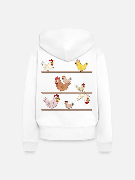 Hühner Hühner - Frauen Premium Bio Zip Hoodie - Weiß