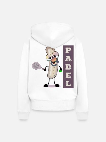 Padel Tennis Weißwurst - Frauen Premium Bio Zip Hoodie - Weiß