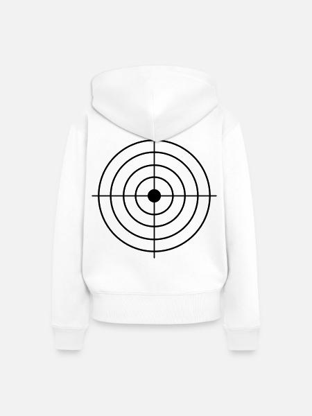 Zielscheibe - Frauen Premium Bio Zip Hoodie - Weiß