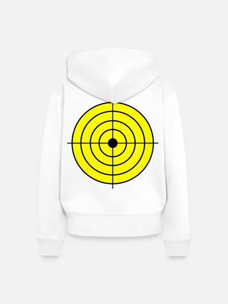 Zielscheibe Target - Frauen Premium Bio Zip Hoodie - Weiß