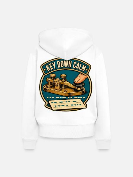KEY DOWN CALM - Frauen Premium Bio Zip Hoodie - Weiß