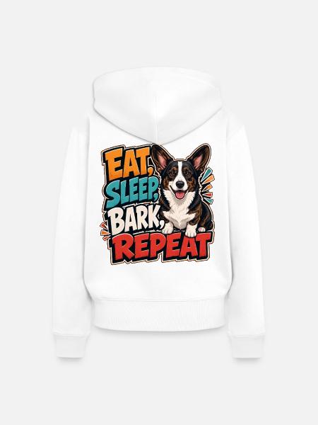 Cardiganwelshcorgi - Frauen Premium Bio Zip Hoodie - Weiß