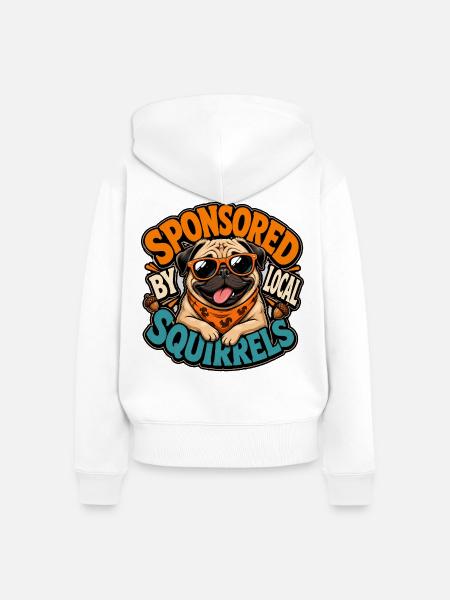 Mops - Frauen Premium Bio Zip Hoodie - Weiß