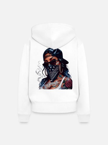 Loyalität im Straßenstil - Frauen Premium Bio Zip Hoodie - Weiß