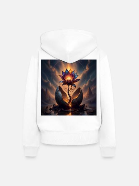 Blume - Frauen Premium Bio Zip Hoodie - Weiß