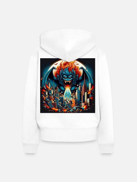 Gorilla Apokalypse - Frauen Premium Bio Zip Hoodie - Weiß