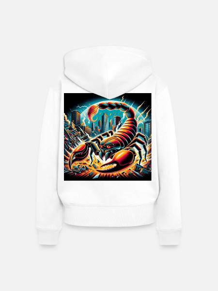 Scorpion Apocalypse - Frauen Premium Bio Zip Hoodie - Weiß