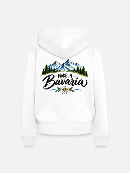 Made in Bavaria - Alpen & Heimat - Frauen Premium Bio Zip Hoodie - Weiß