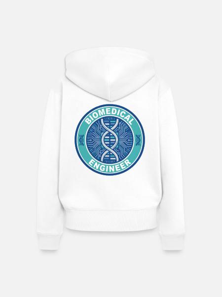 Biomedizinischer Ingenieur DNA-Mikrochip-Abzeichen-Geschenk - Frauen Premium Bio Zip Hoodie - Weiß