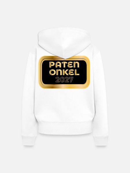 Baby Patenonkel 2027 - Frauen Premium Bio Zip Hoodie - Weiß