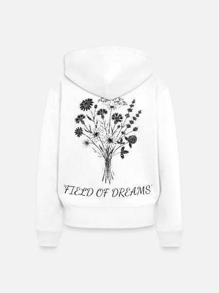 Traumblüten Silhouetten Bouquet - Frauen Premium Bio Zip Hoodie - Weiß