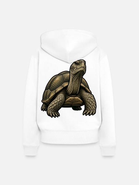 Stilisierte Landschildkröte - Frauen Premium Bio Zip Hoodie - Weiß
