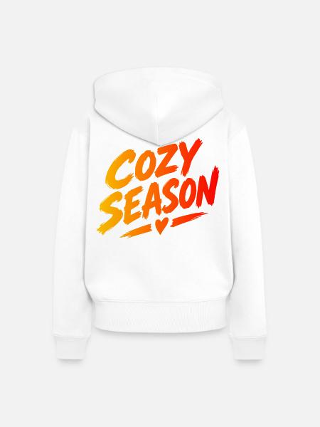 COZY SEASON - Frauen Premium Bio Zip Hoodie - Weiß