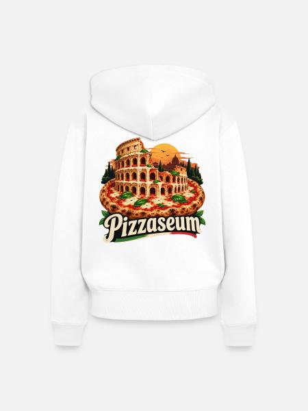 Pizza-Kolosseum - Frauen Premium Bio Zip Hoodie - Weiß